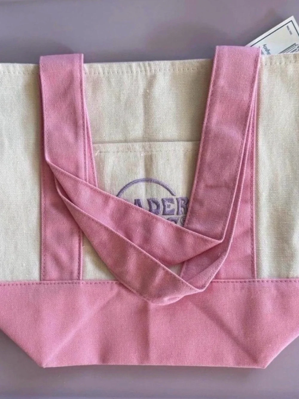 Trader Joe'S Mini Pastel Canvas Tote Bag